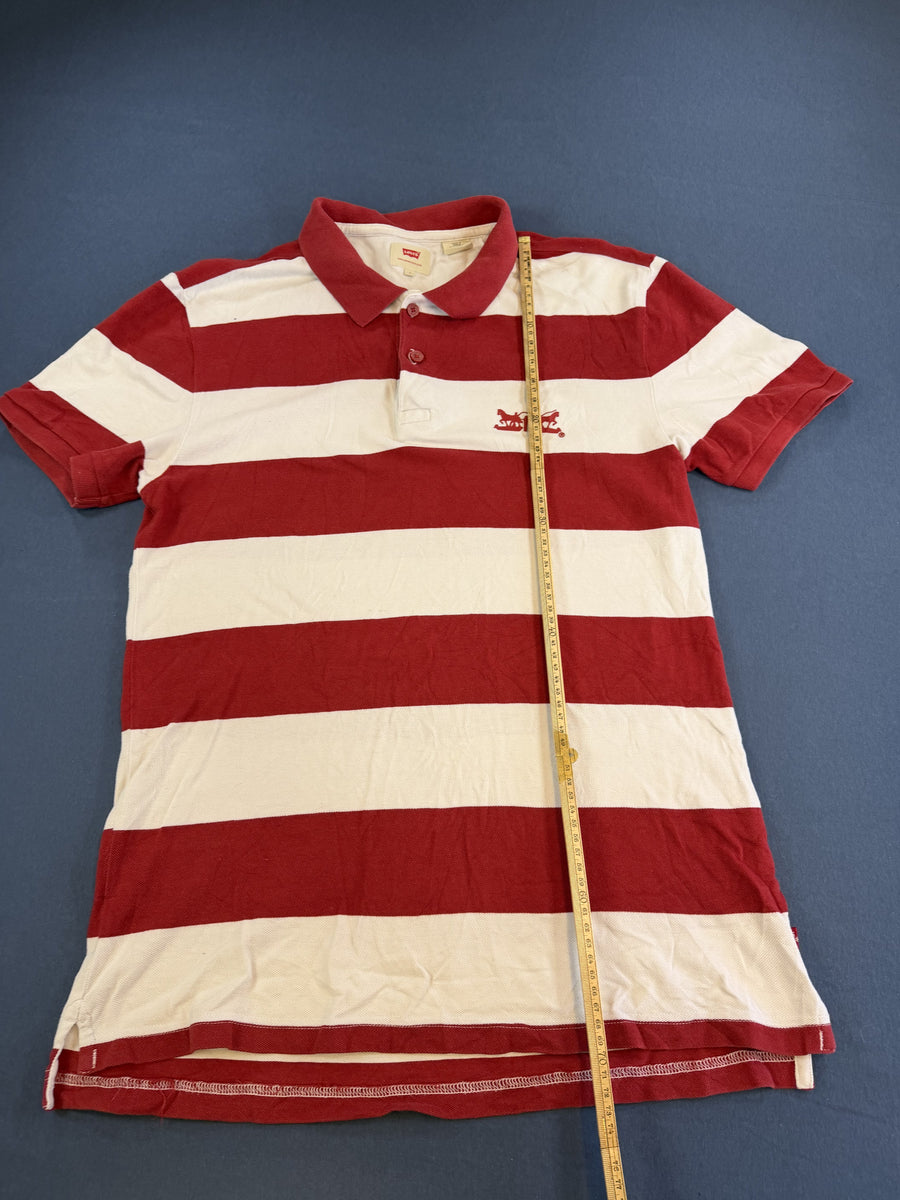 Rood gestreepte Levi's polo (piqué poloshirt) maat L