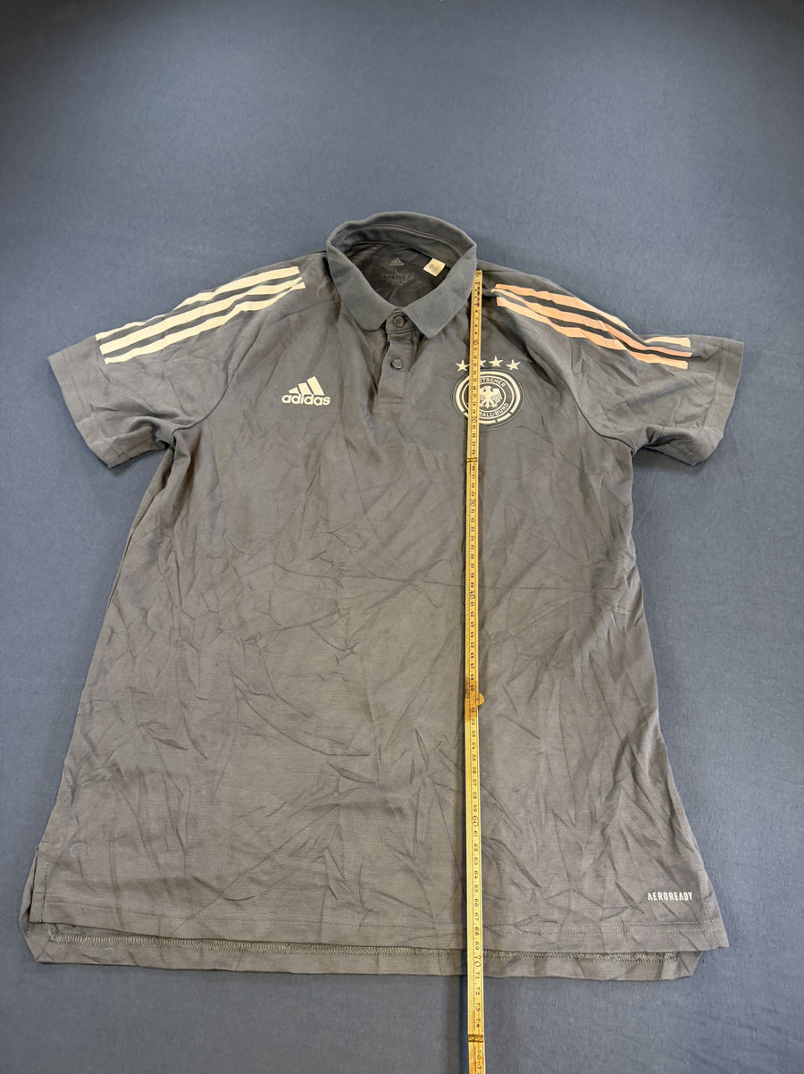 Grijs adidas DFB Duitsland poloshirt (voetbaltrui), maat XS