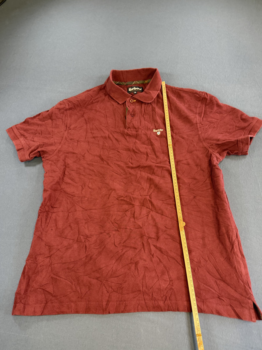 Rood Barbour poloshirt (polo) in piqué — maat XXL