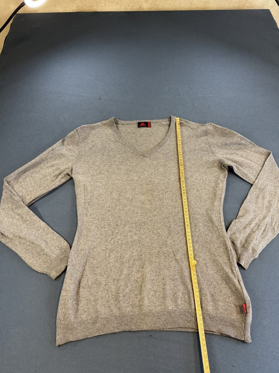 Grijs Robe di Kappa trui van kasjmier/katoen, maat L (fijngebreide pullover / sweater)
