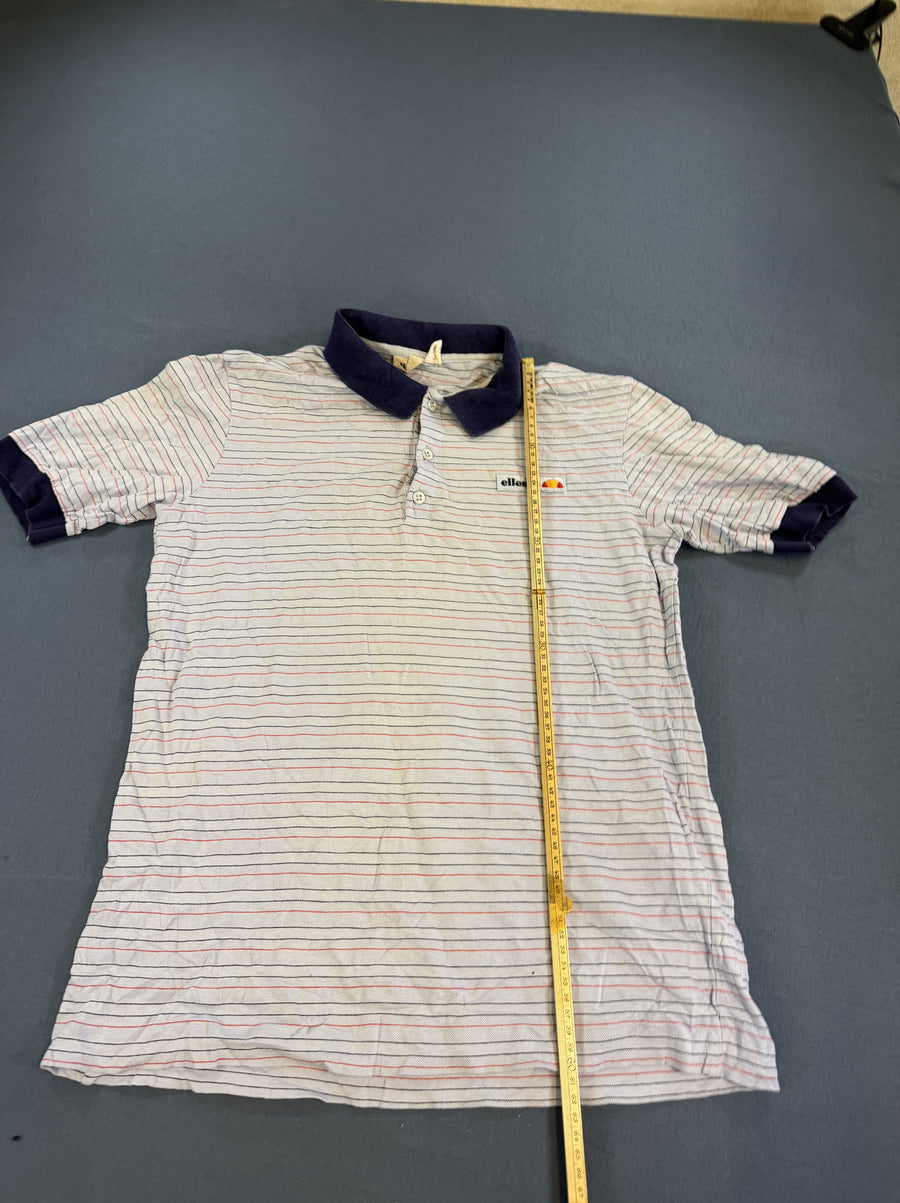 Wit gestreepte Ellesse tennispolo (sportshirt), maat S