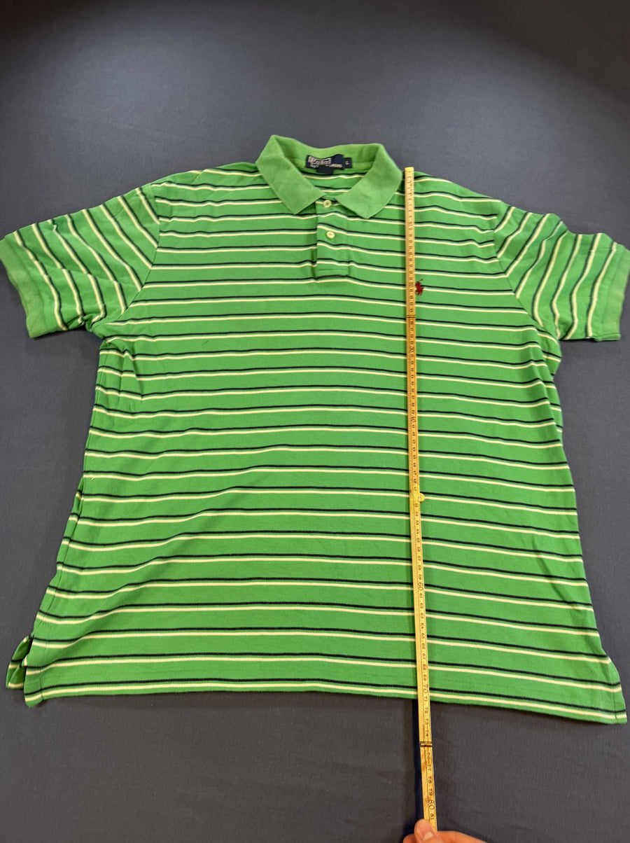 Groene polo (poloshirt) Polo Ralph Lauren piqué met streepje – maat L