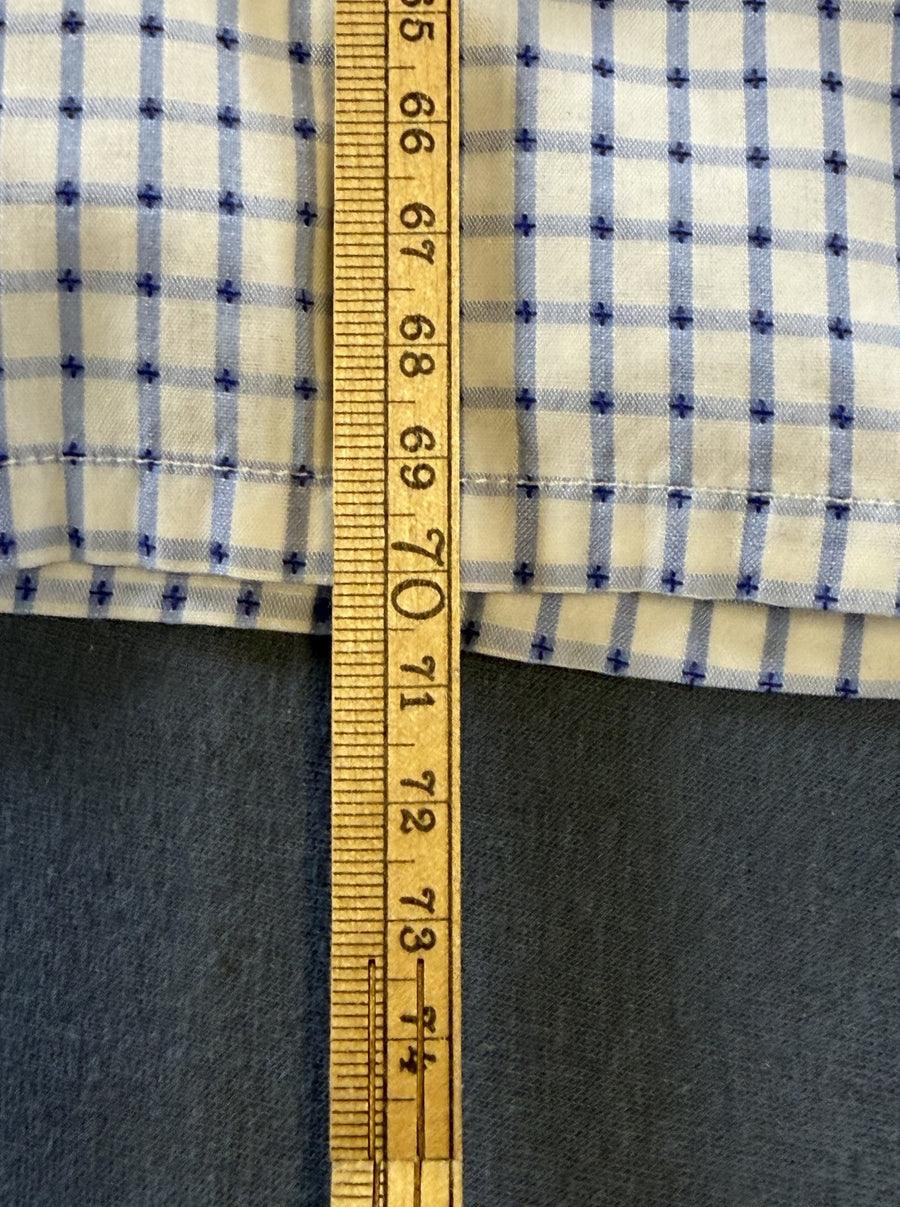 Blauw-wit geruit flanellen overhemd (houthakkersblouse), Yves Saint Laurent, maat L
