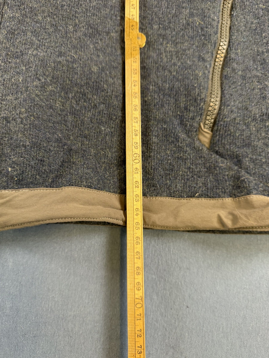 Blauw gemêleerd herenvest van The North Face (wolgebreide fleecetrui/fleecevest) maat M