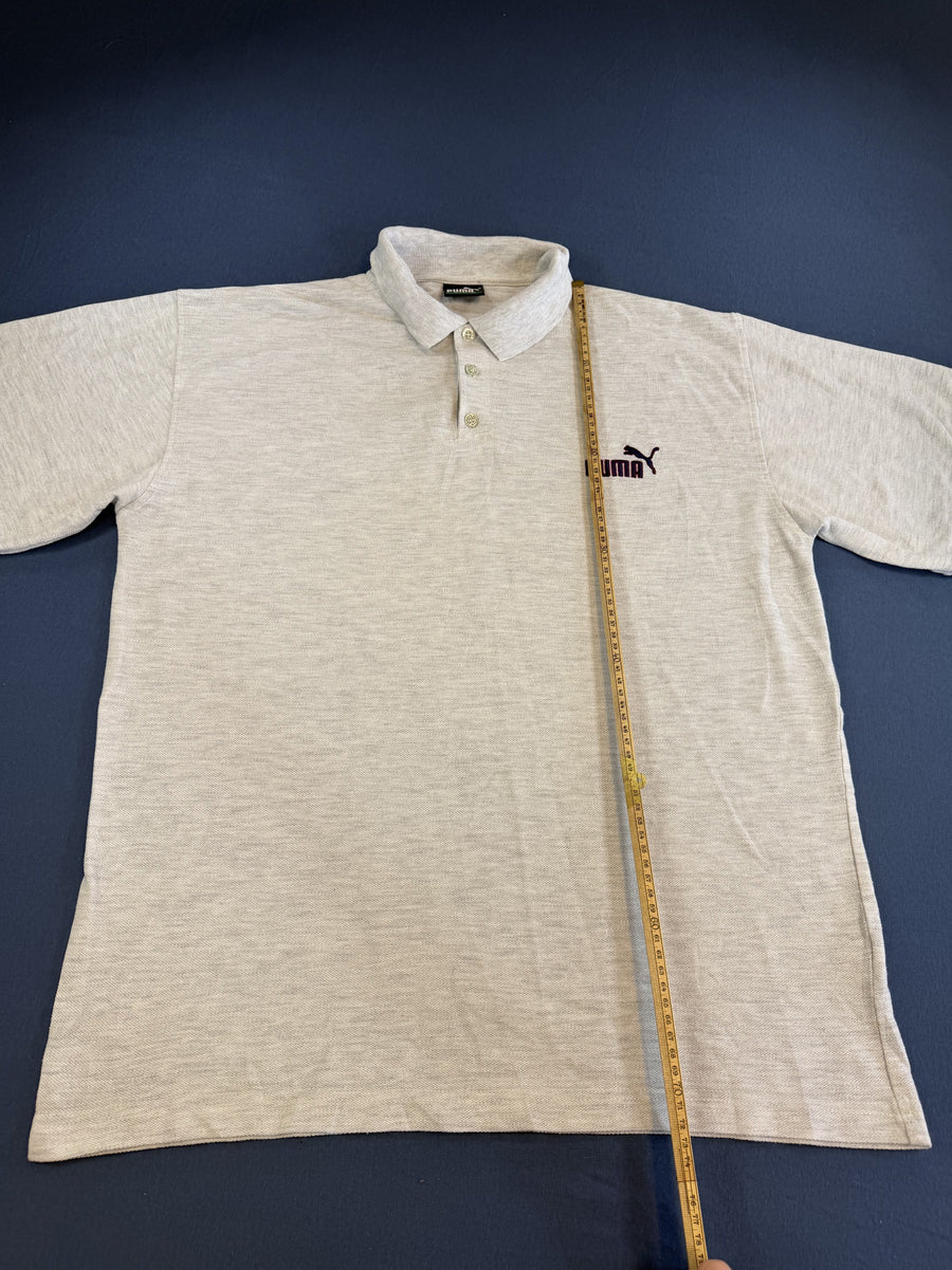 Grijze Puma, maat L (polohemd / piquéshirt) met geborduurd logo