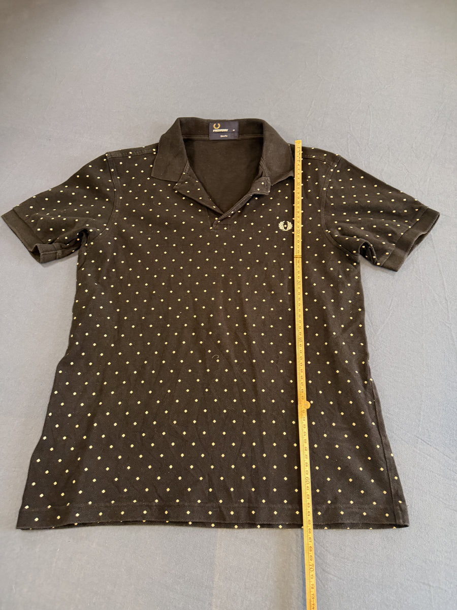 Zwart stippendessin (Fred Perry piqué polo / polohemd), maat XS
