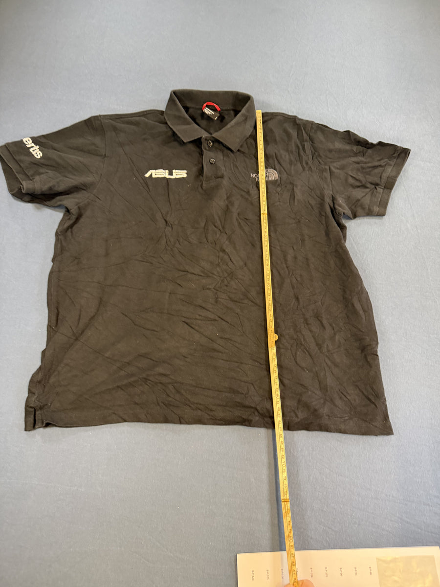 Zwarte The North Face polo (bedrijfspolo met Asus-logo), maat L