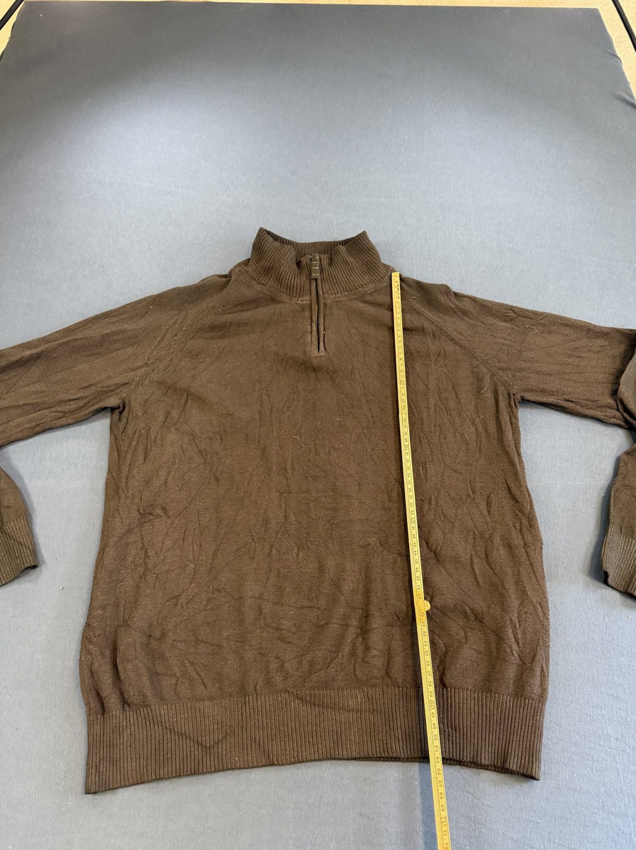 Bruine Timberland trui, maat L (quarter zip / halfrits pulli)