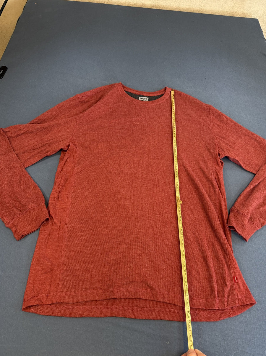 Rood – Levi's structuurtrui heren XXL (wafelpullover / waffle-knit trui)