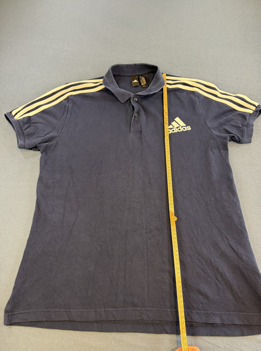 Blauwe adidas 3-stripes polo (poloshirt) maat XL, piqué katoen