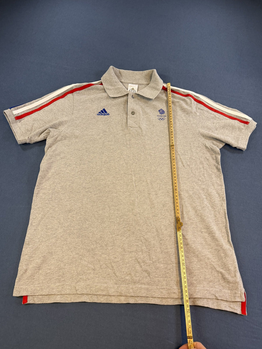 Grijze adidas Team GB polo (poloshirt / sportpolo), maat M