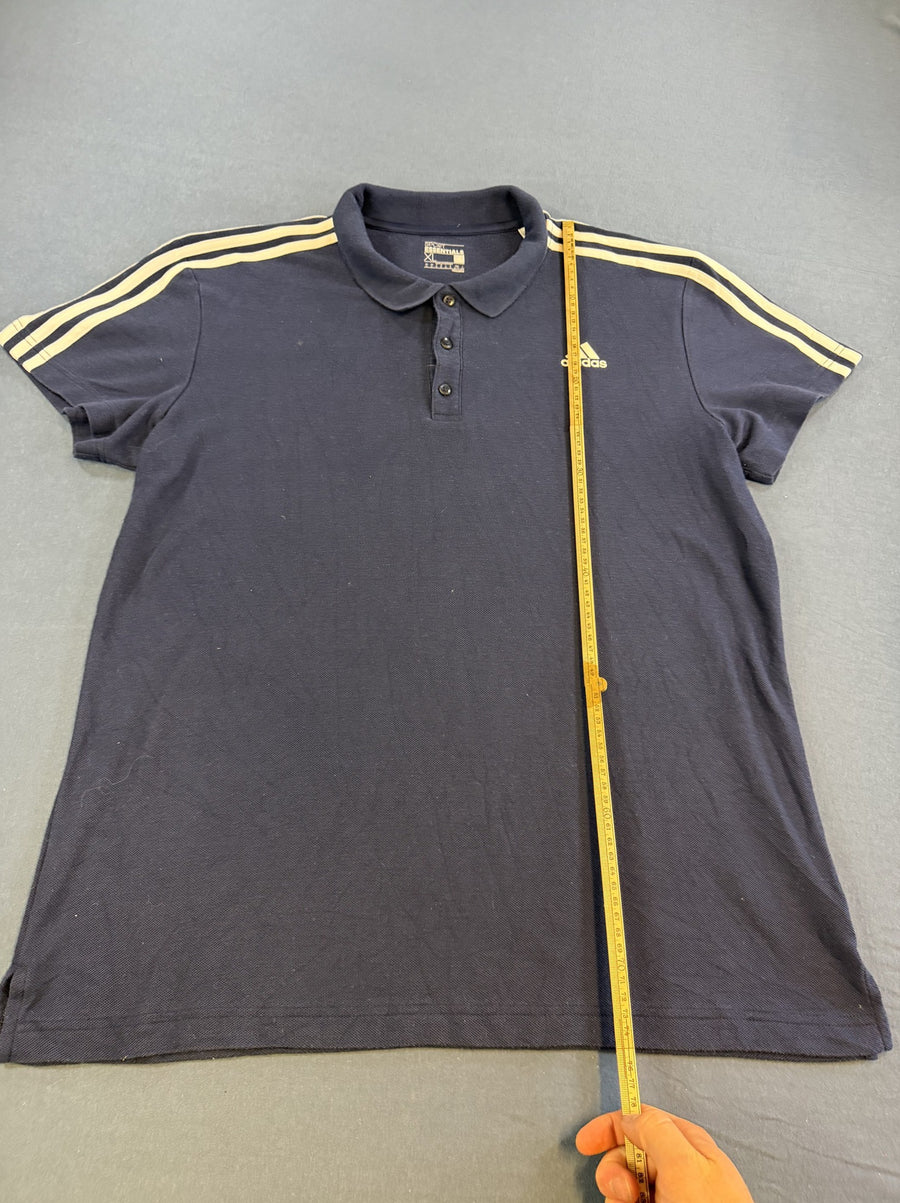 Blauwe adidas polo (poloshirt) maat XL – piqué katoen met 3-stripes
