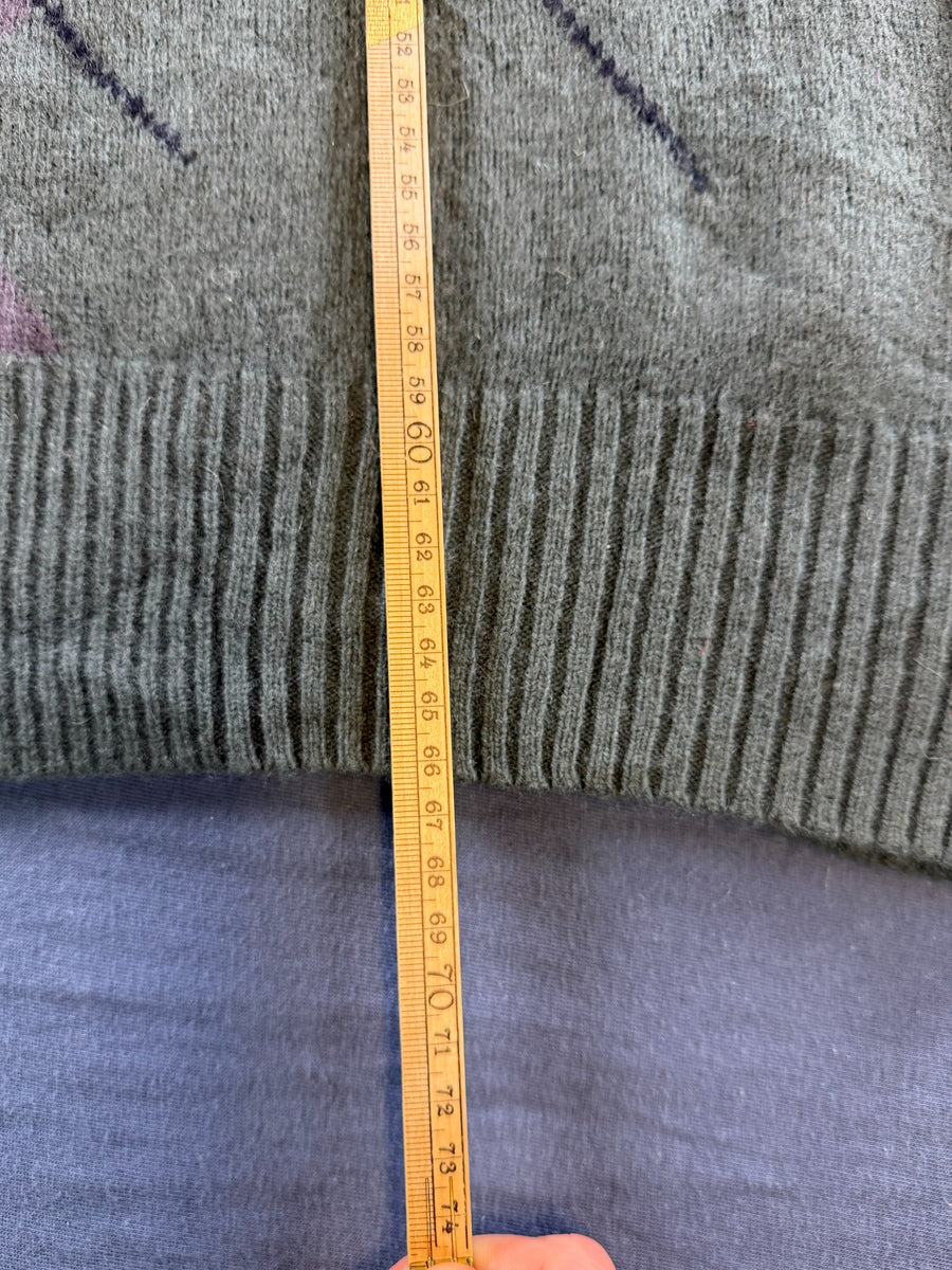 Levi's trui groen geruit heren maat L wol sweater pullover gebreid vintage