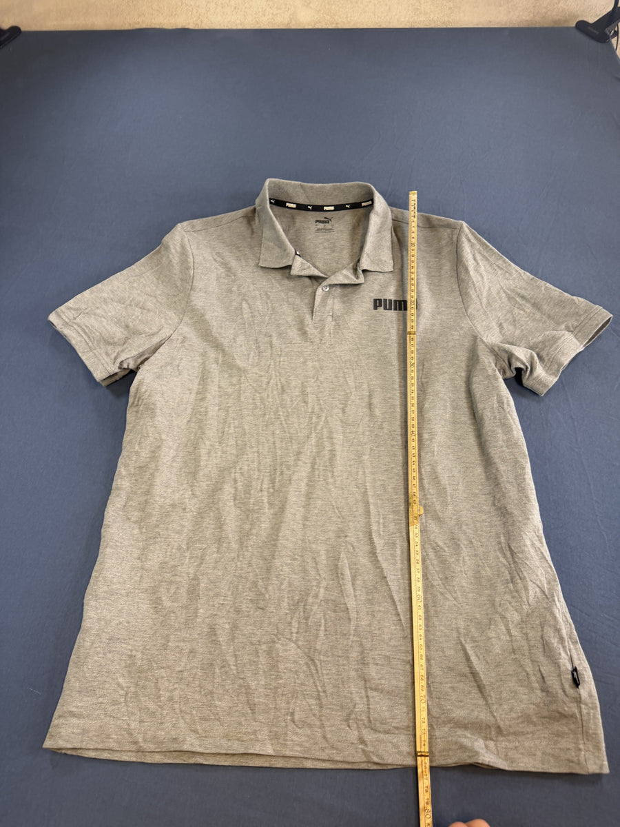 Puma polo lichtgrijs gemêleerd maat L