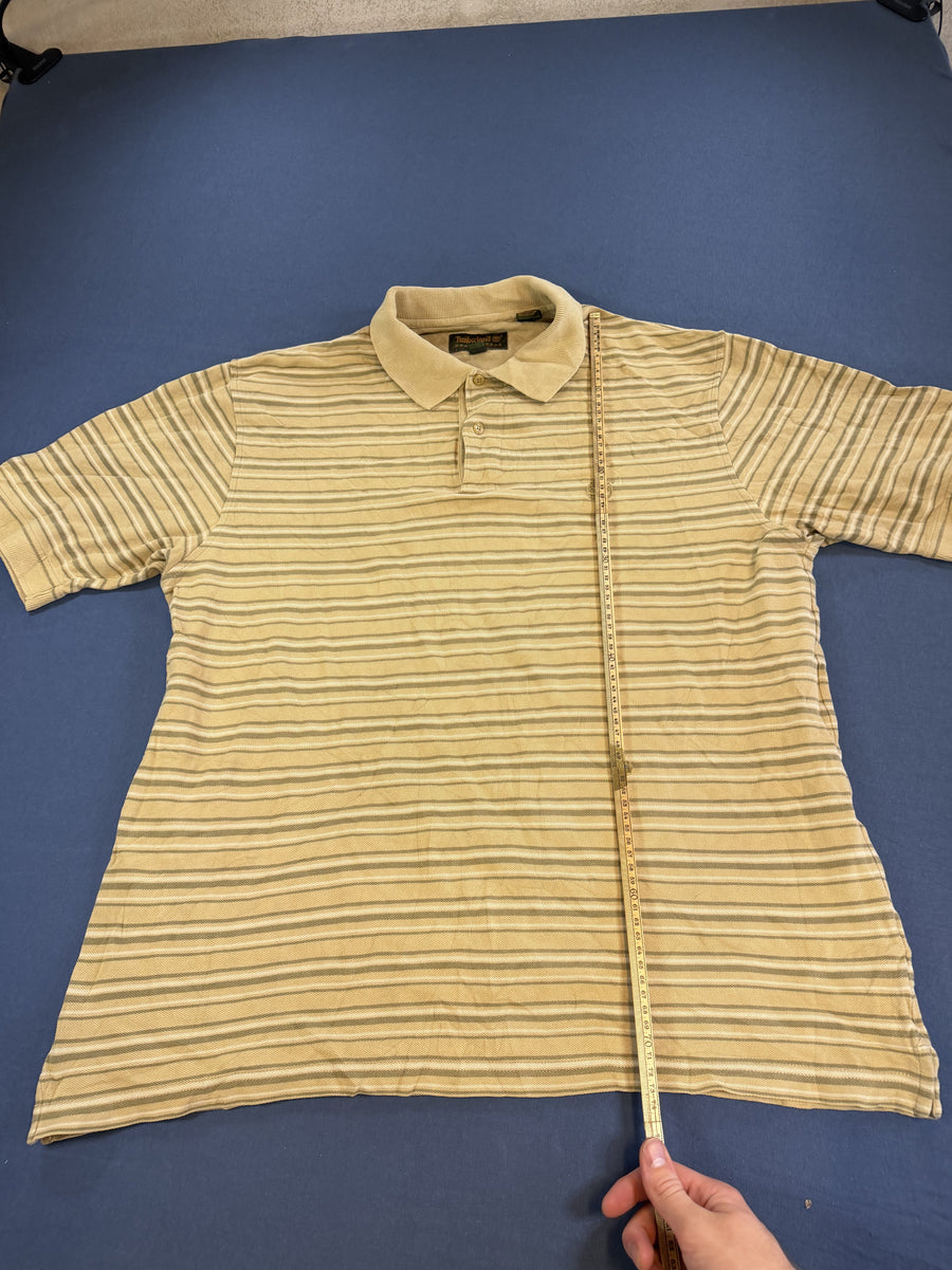 Beige Timberland polo met streepdessin (poloshirt), maat L