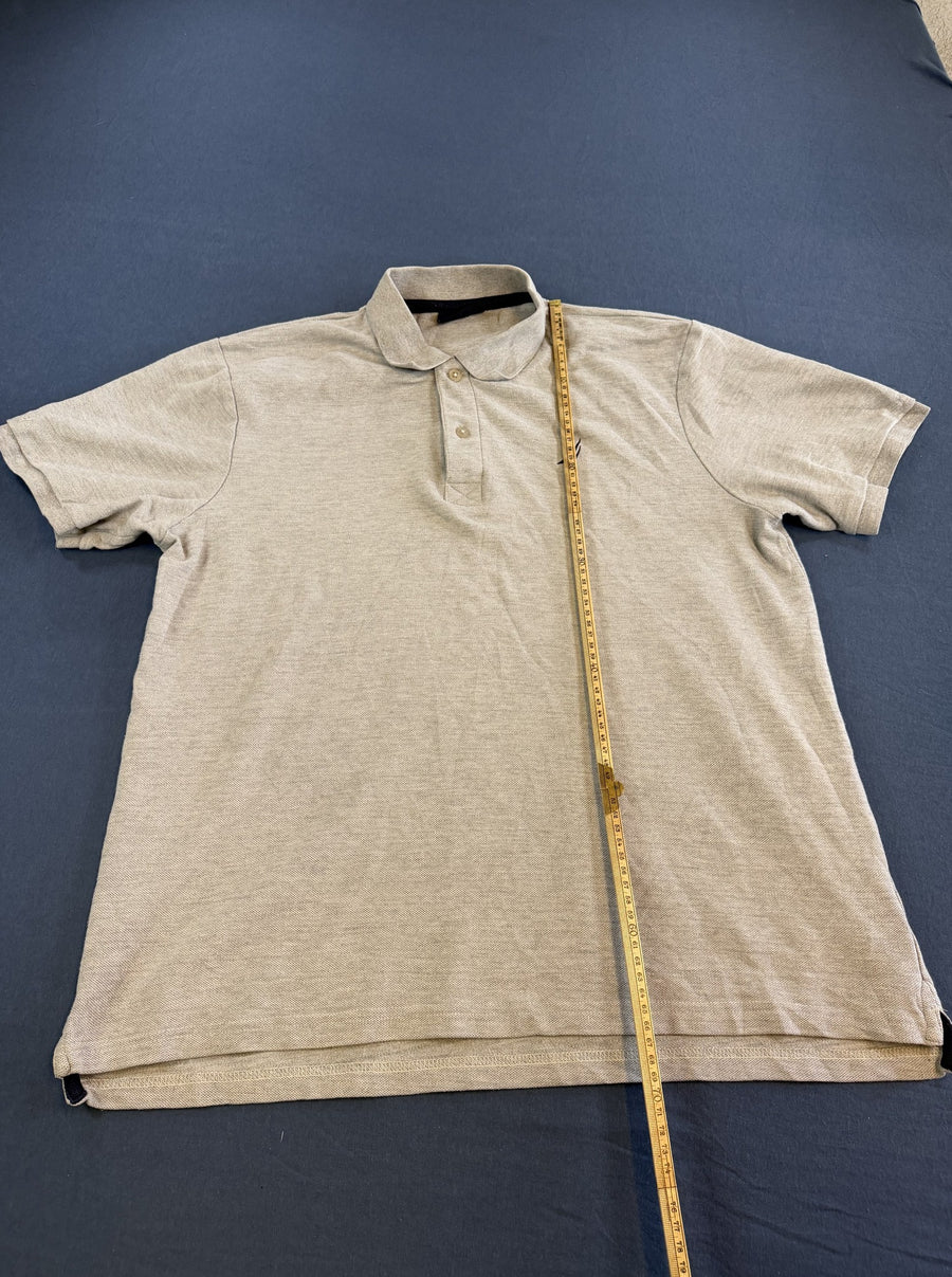 Grijs Nautica piqué polo (poloshirt), gemêleerd katoen, maat L