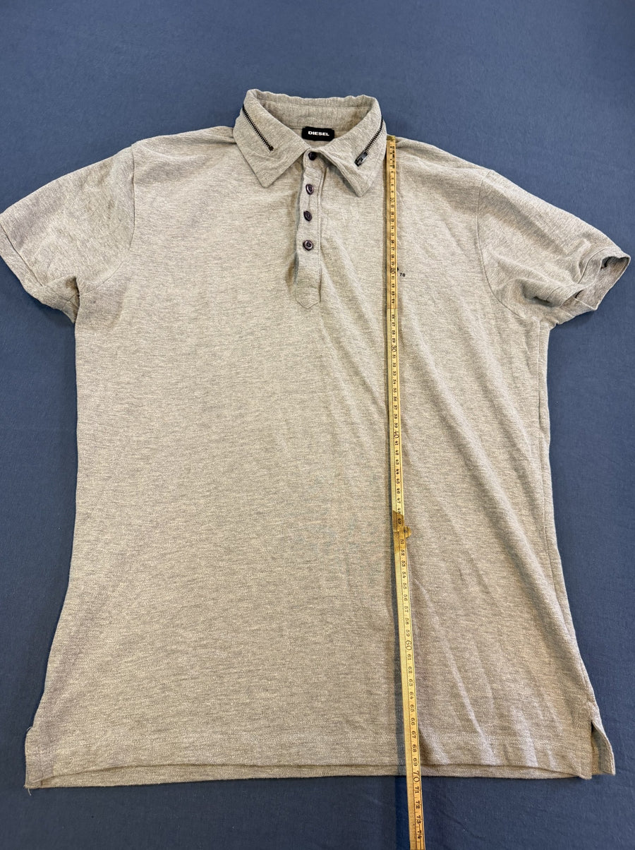 Grijs Diesel golfshirt met ritsdetail in de kraag (polo / poloshirt)