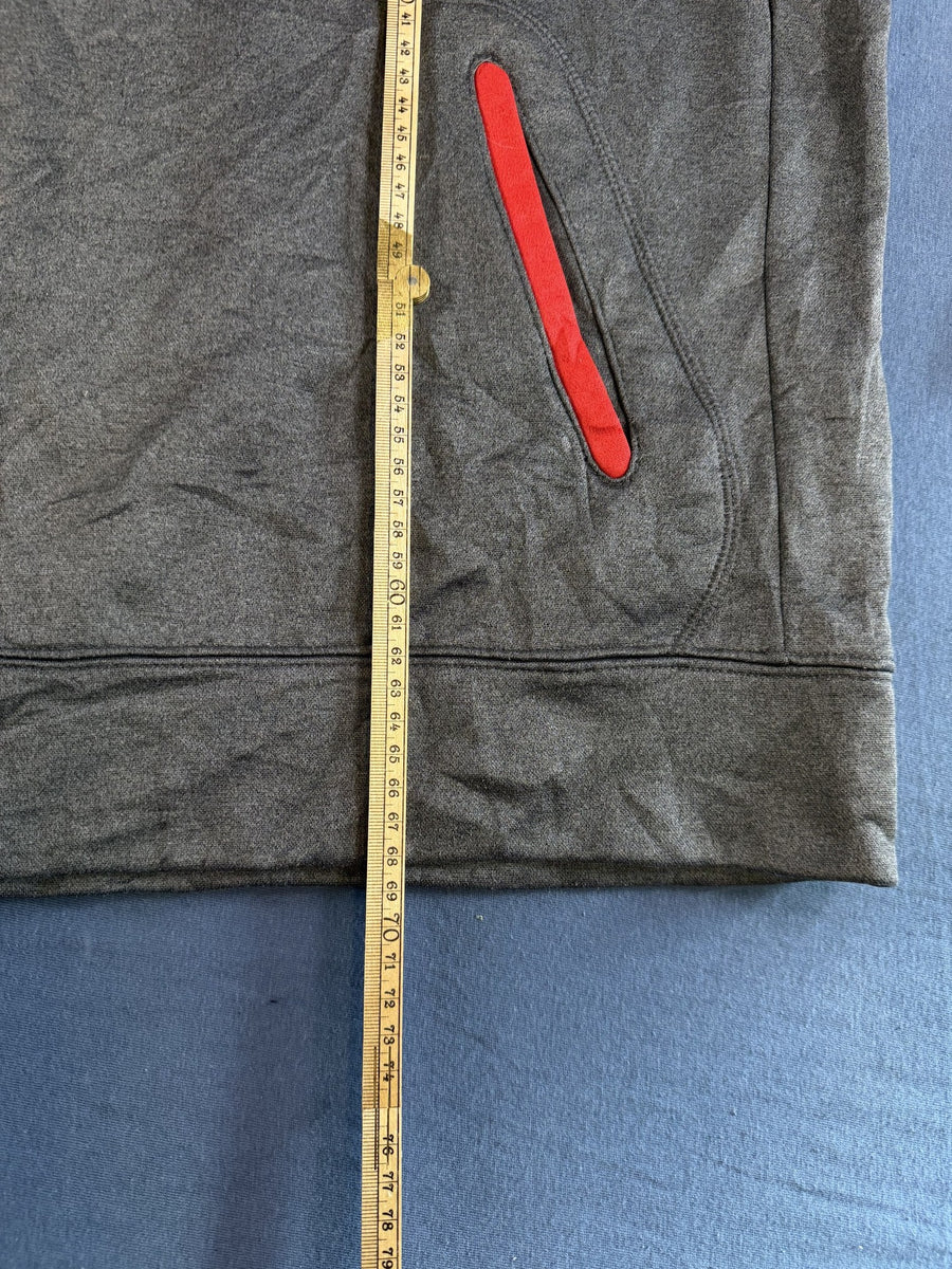 Grijs-rood colorblockvest (fleecevest / sweatvest) Russell Athletic heren M