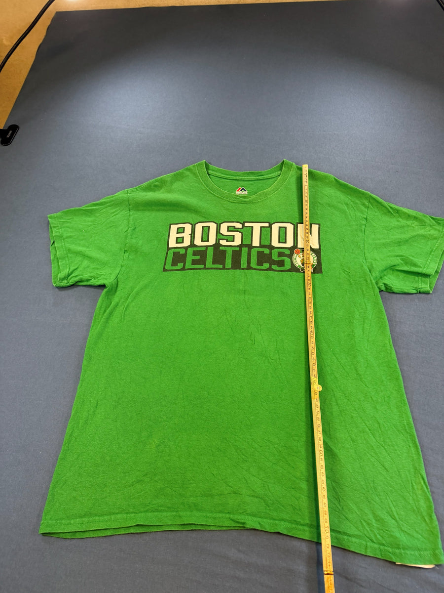 Majestic t-shirt groen print heren maat L shirt tee