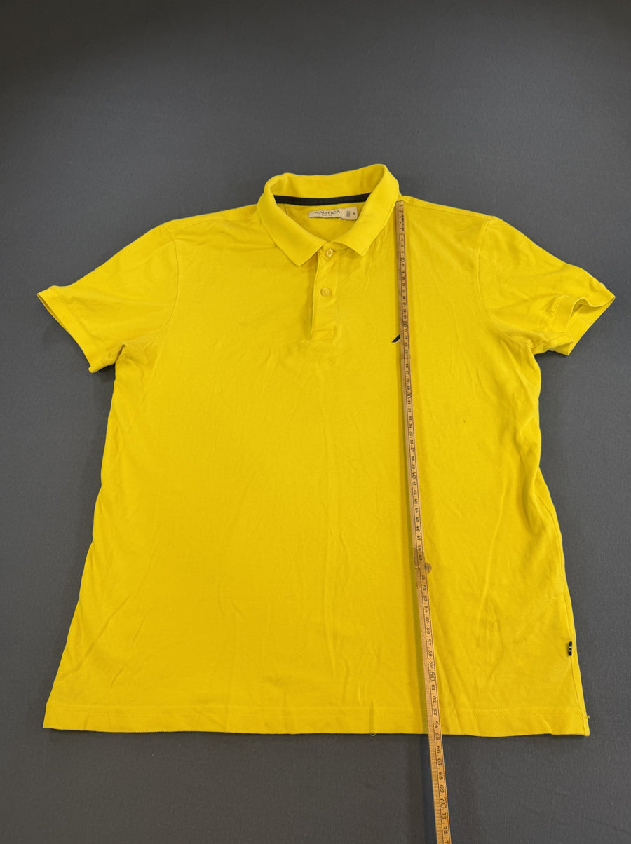Zonnegeel Nautica polo heren (poloshirt) maat M piqué slim fit