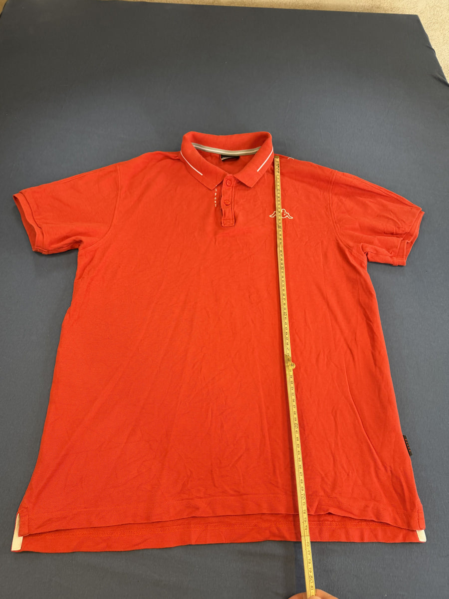 Rode Kappa polo, maat XXL (poloshirt / piquéshirt), met geborduurd Omini-logo