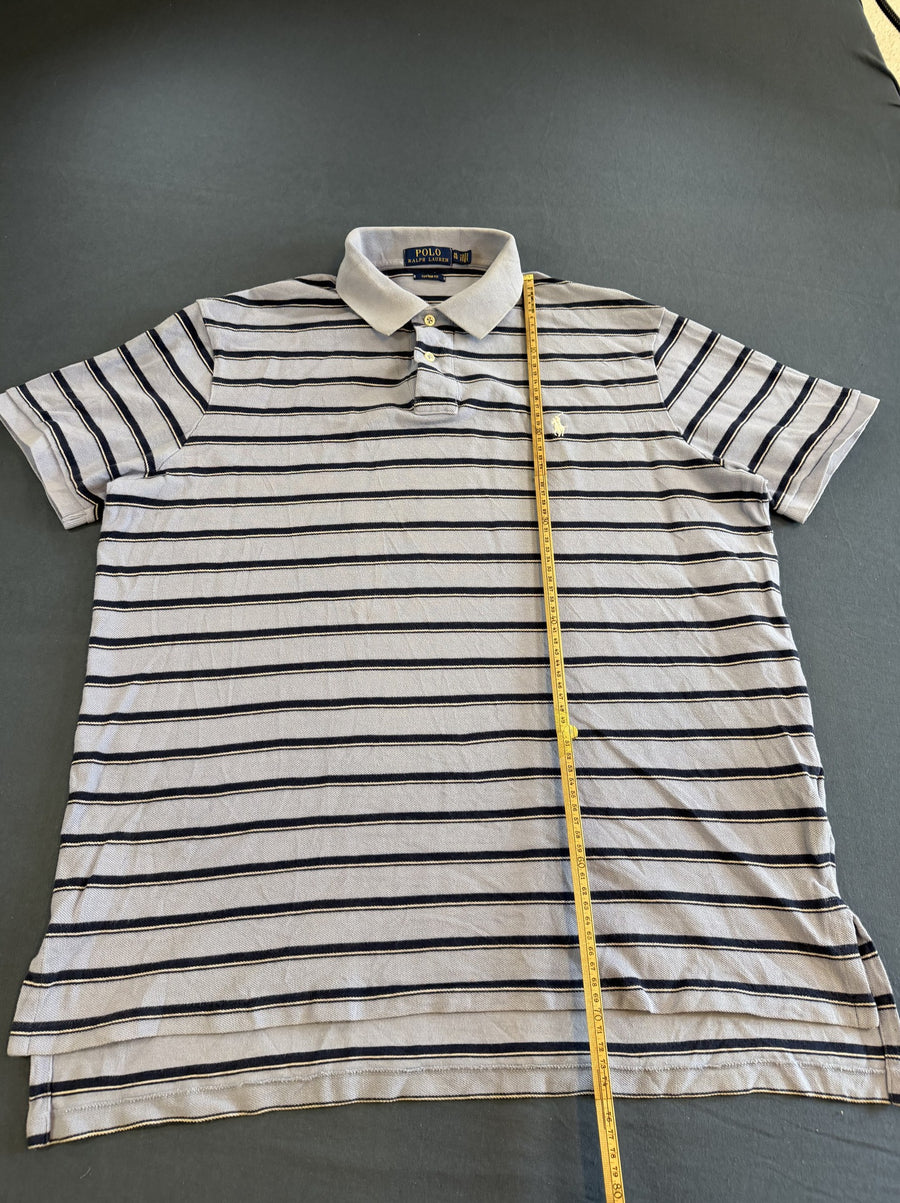 Blauw-Wit Gestreepte Polo Ralph Lauren Heren Maat XL (Poloshirt / Piqué Polo)