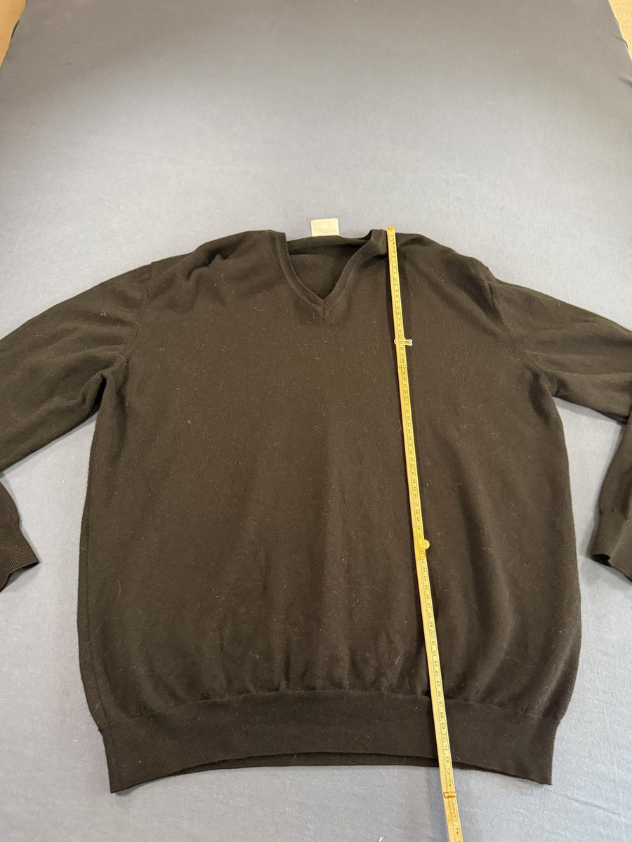 Zwarte Lacoste wollen trui maat XXL (pullover met V-hals)