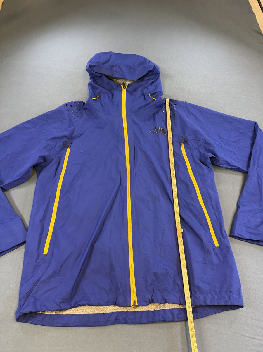 Blauwe The North Face regenjas, maat L (shell jas / windjak)