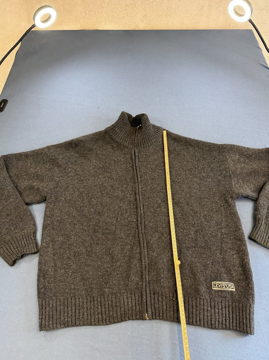 Grijs gebreid vest van Levi's (cardigan / breivest), maat XL