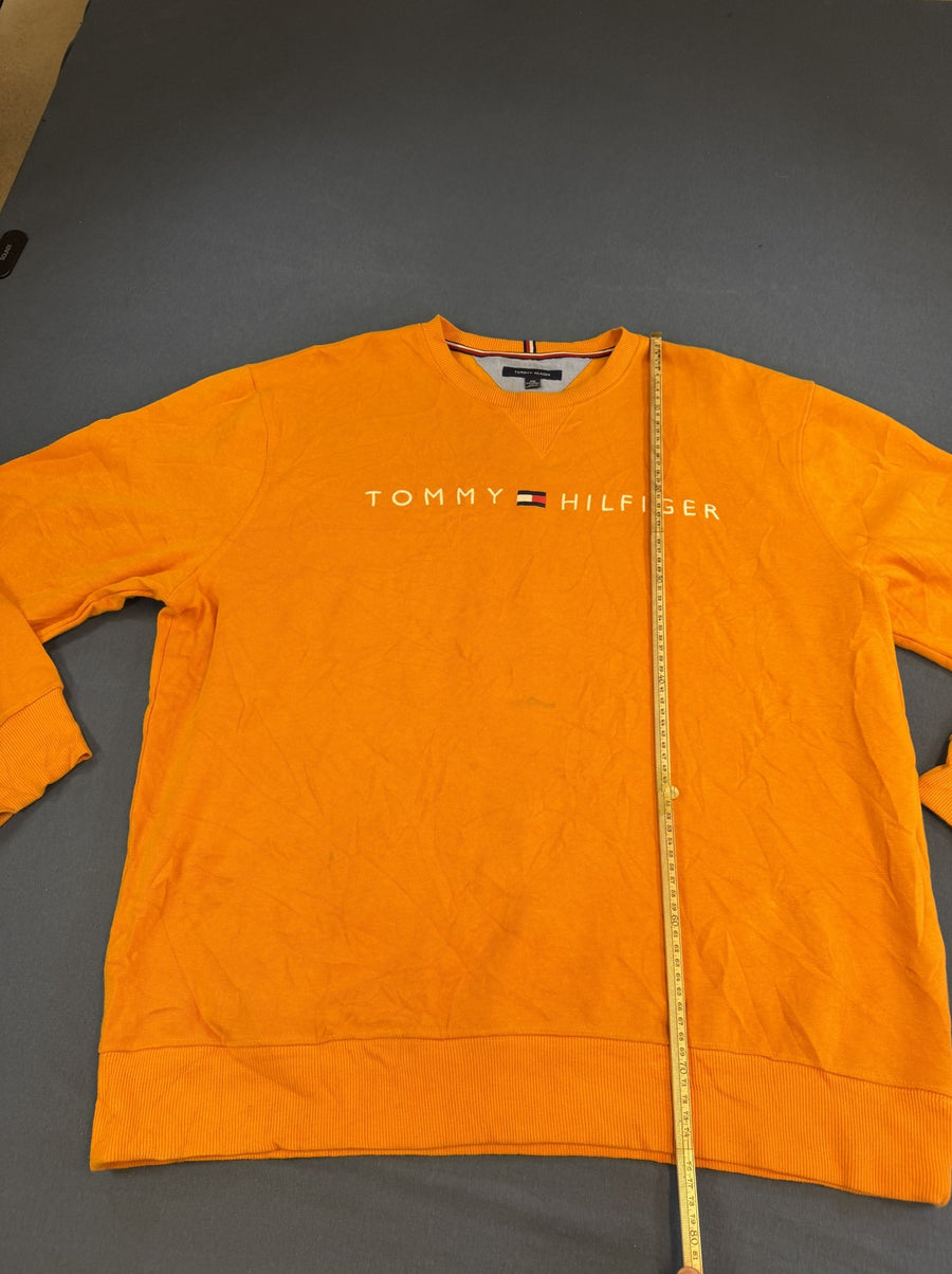 Felle oranje heren trui van Tommy Hilfiger (pullover/sweater), maat XXL