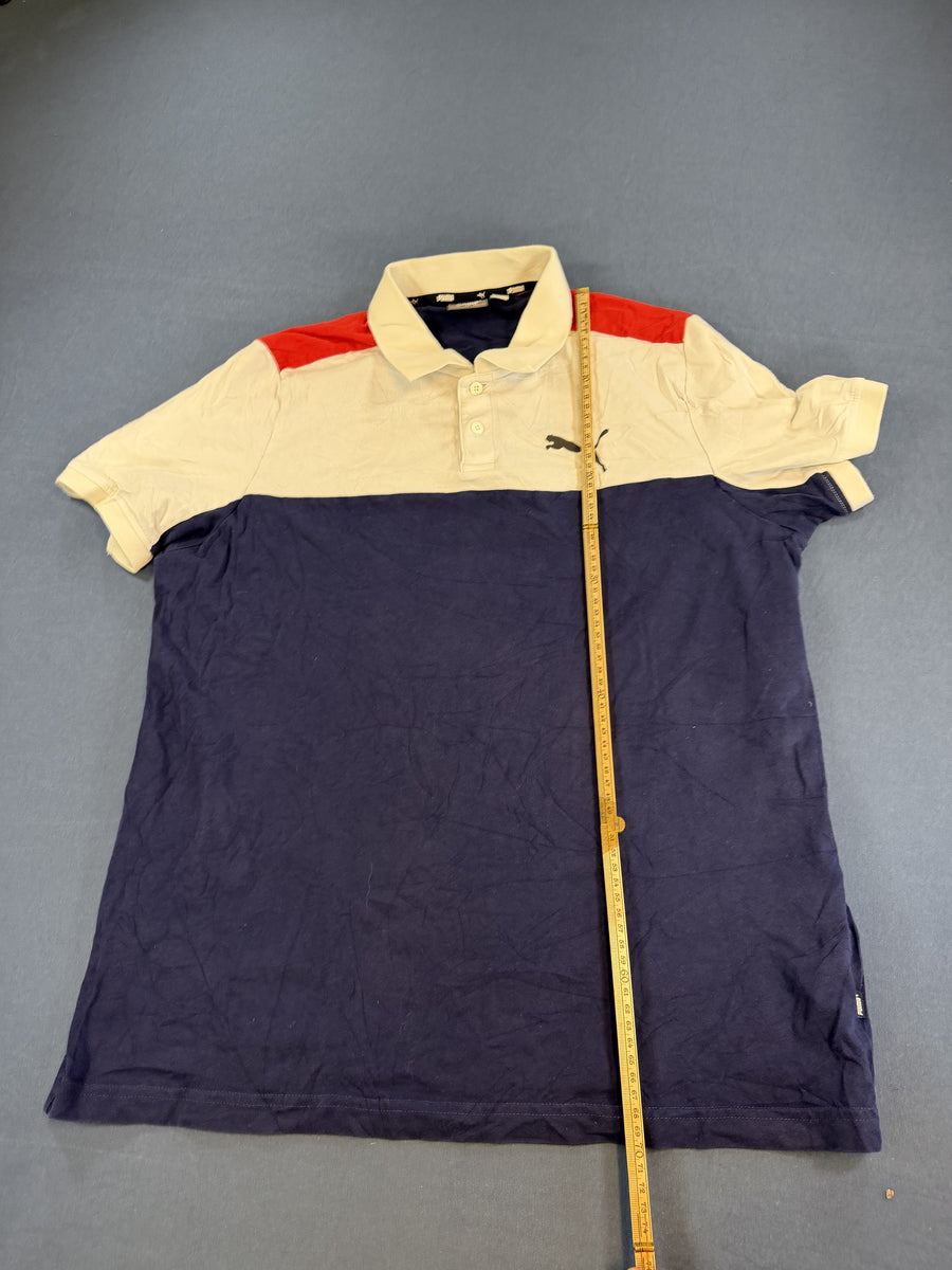 Blauwe Puma polo, heren maat L (poloshirt / piqué polo)