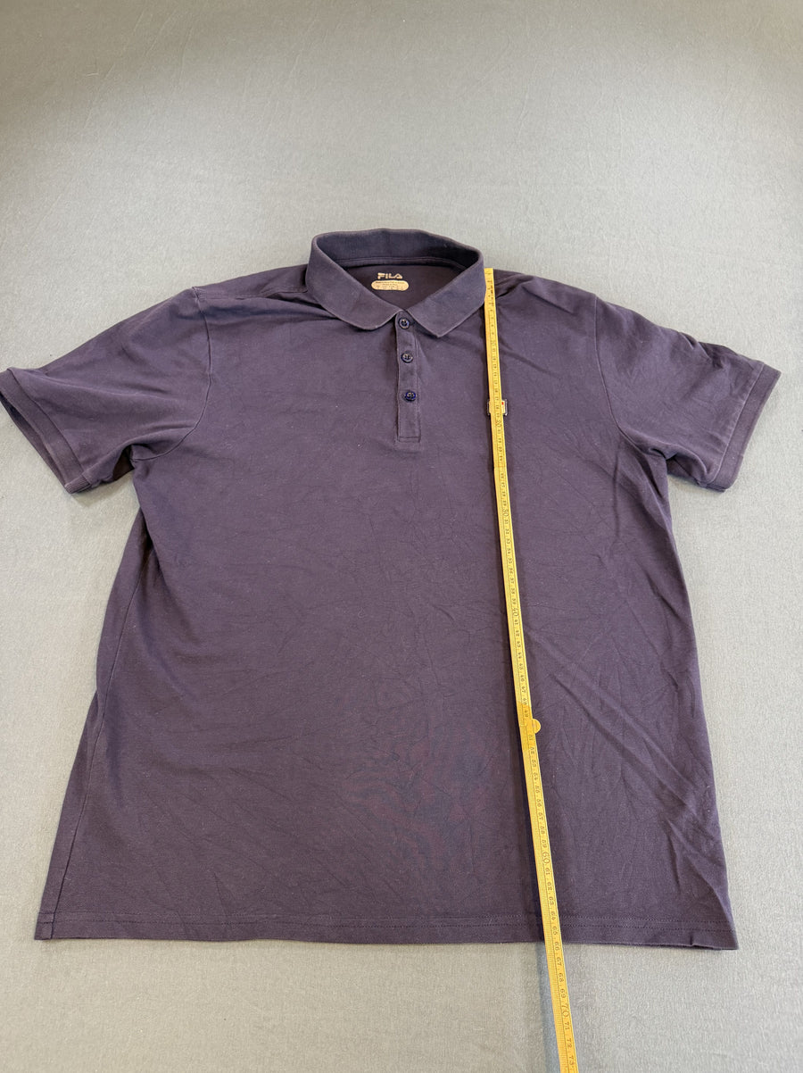 Blauw Fila poloshirt heren maat M (piqué shirt / polo met F-box logo)