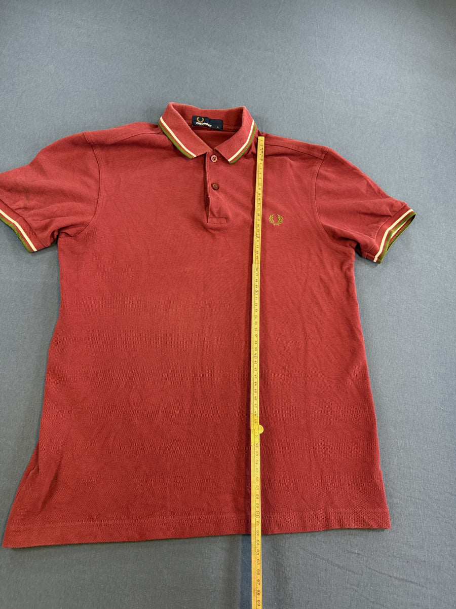 Rode Fred Perry M3600 polo, maat S (poloshirt met twin tipping)