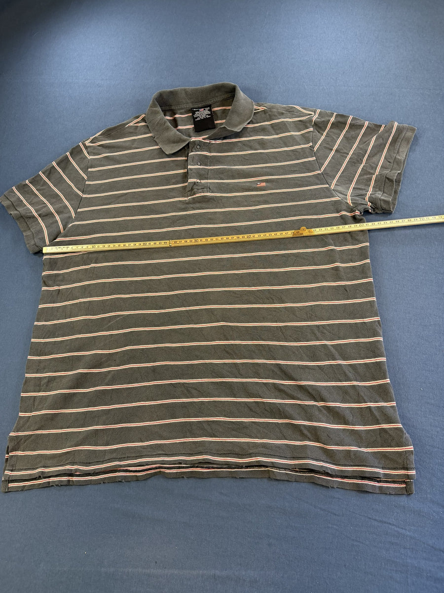 Grijs-Olijfgroen Gestreepte Polo Ralph Lauren (Poloshirt / Pique Shirt) Maat XXL