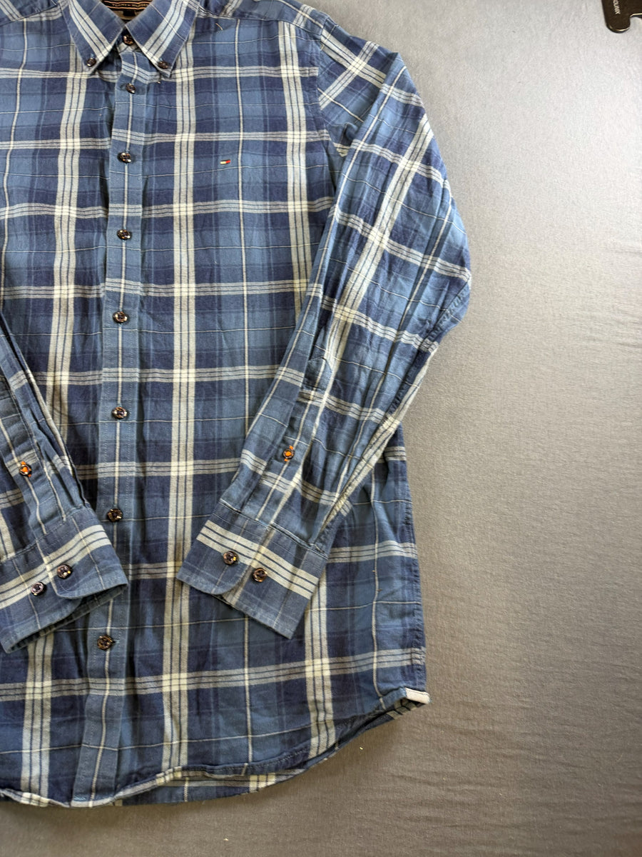 Tommy Hilfiger Blouse blauw geruit Real Indigo