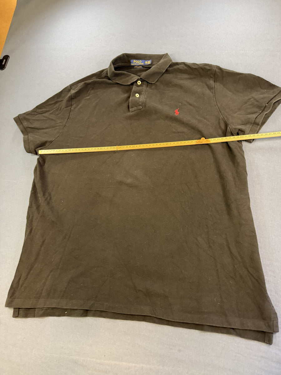 Zwart poloshirt van Polo Ralph Lauren (piquéshirt), maat XXL Custom Slim Fit