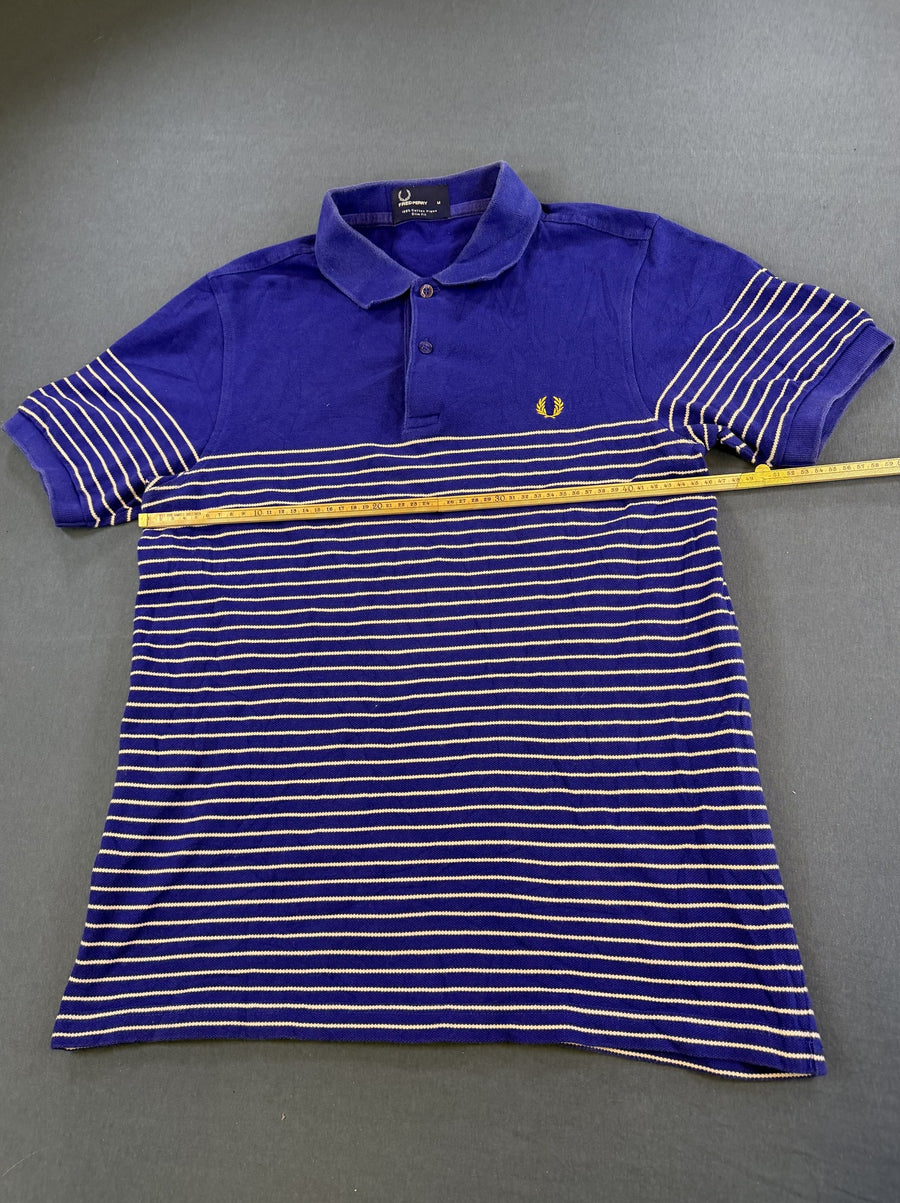 Blauw gestreept Fred Perry polo maat M (poloshirt)
