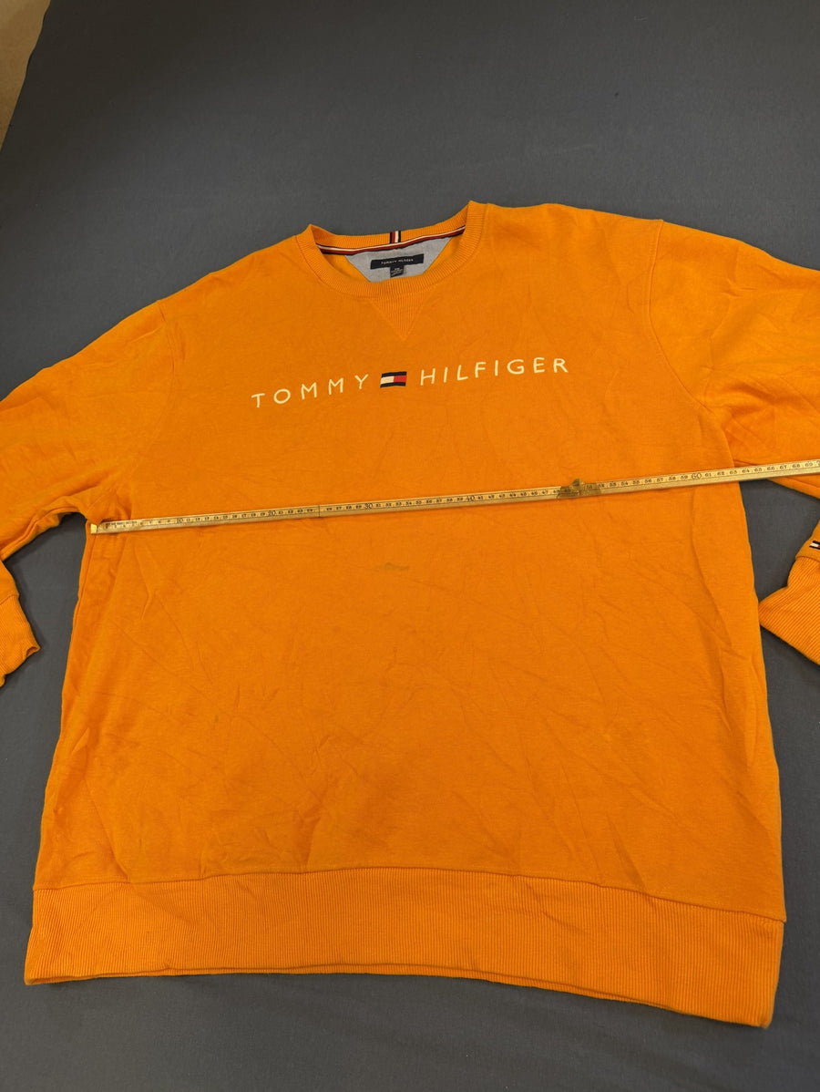 Felle oranje heren trui van Tommy Hilfiger (pullover/sweater), maat XXL