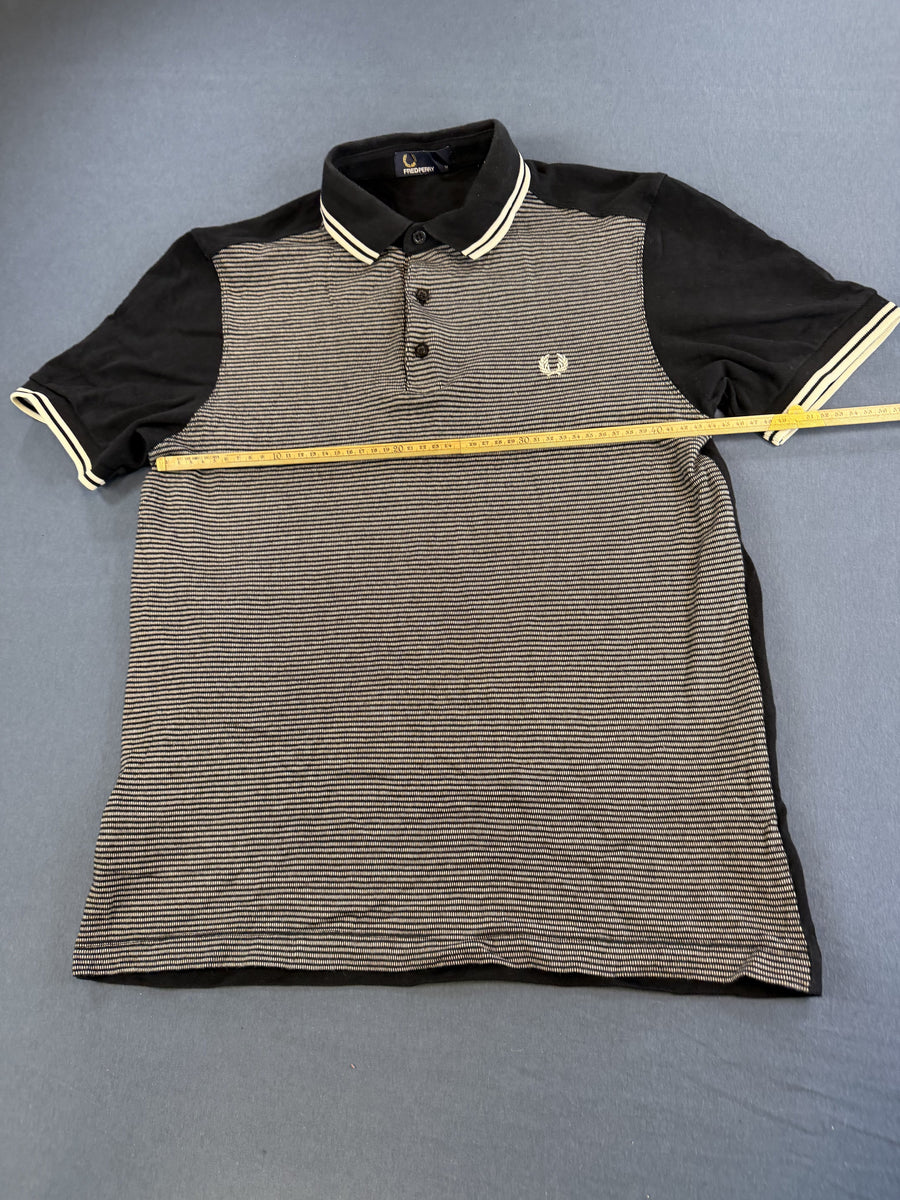 Wit Fred Perry polo maat M (poloshirt) met crème twin tipping