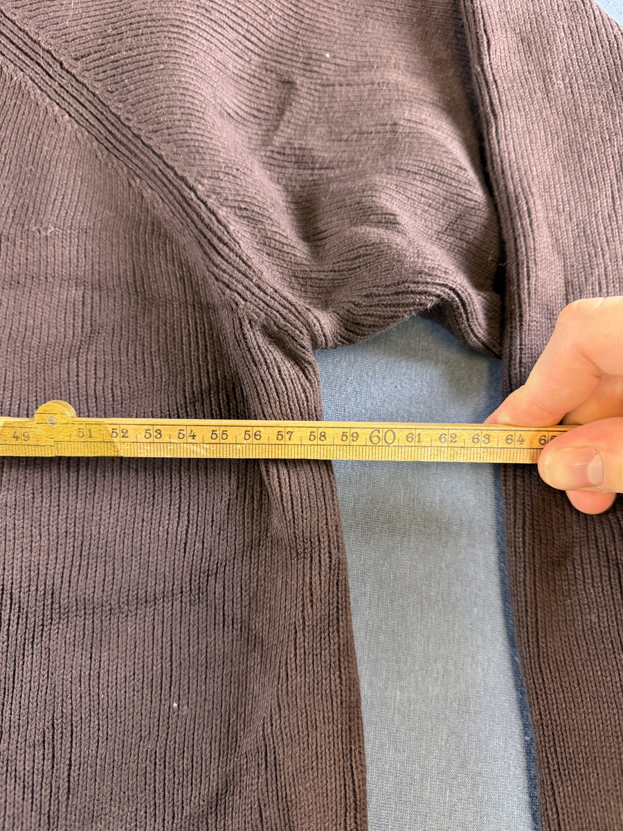Bruin gebreide cardigan van Benjamin (herenvest / knoopvest)