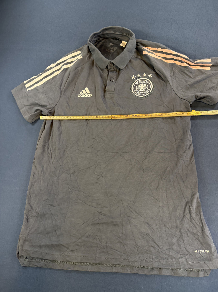 Grijs adidas DFB Duitsland poloshirt (voetbaltrui), maat XS