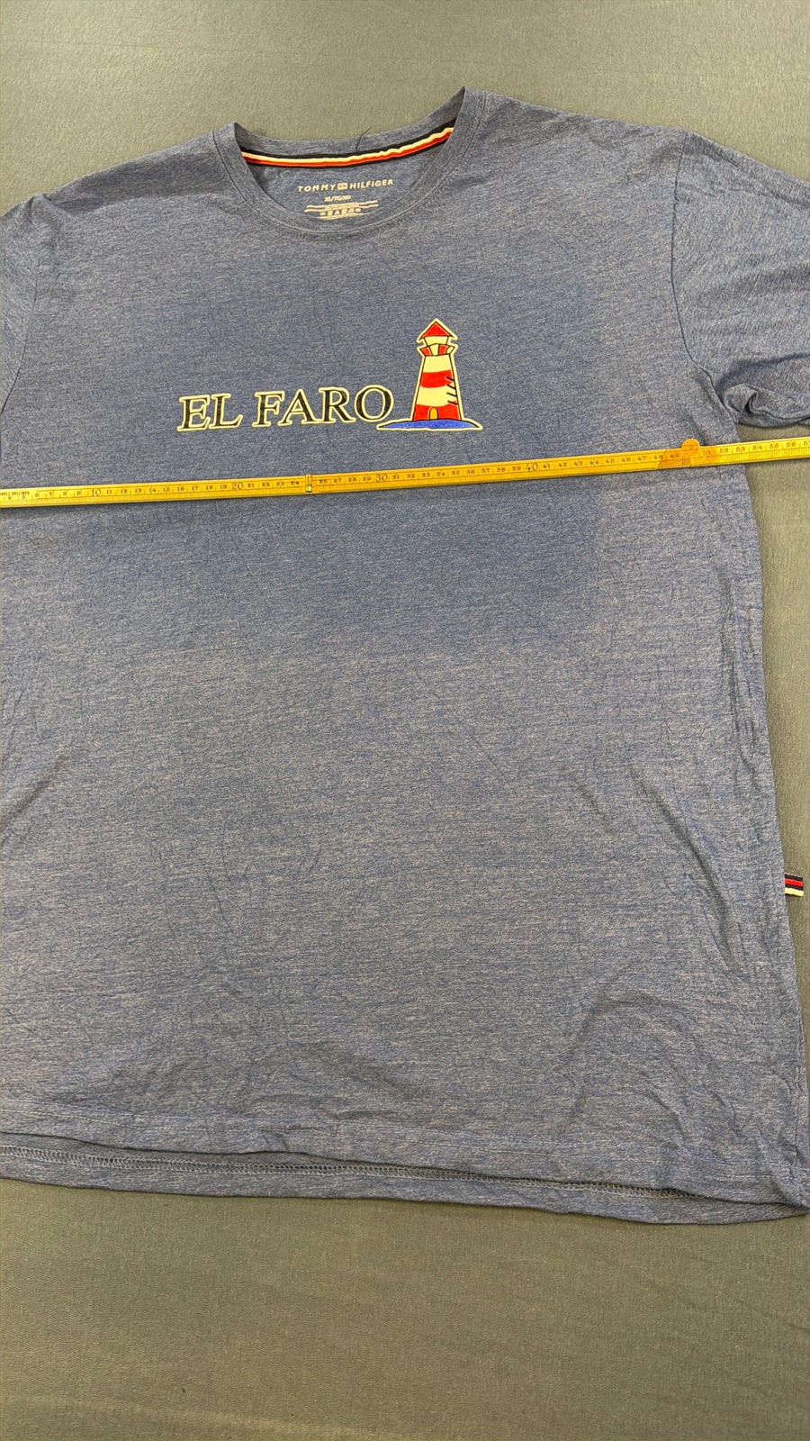 Tommy Hilfiger t-shirt grijs print heren maat XL katoen shirt tee vintage