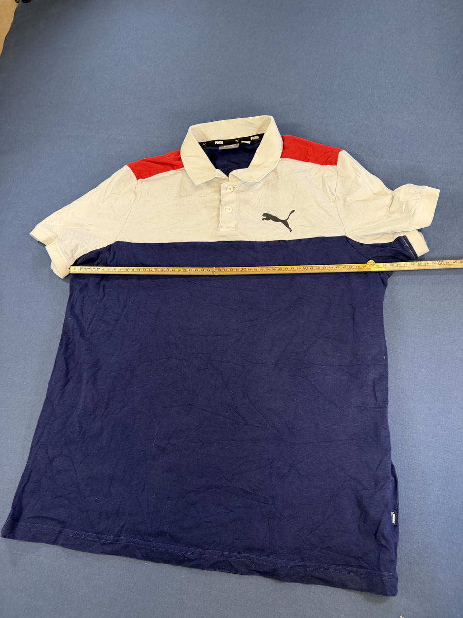 Blauwe Puma polo, heren maat L (poloshirt / piqué polo)