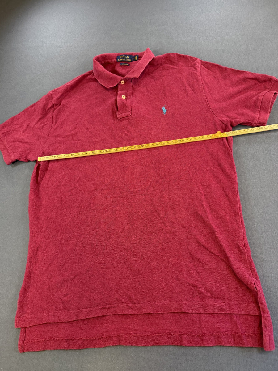 Kersenrood Polo Ralph Lauren piqué poloshirt (polo), maat L