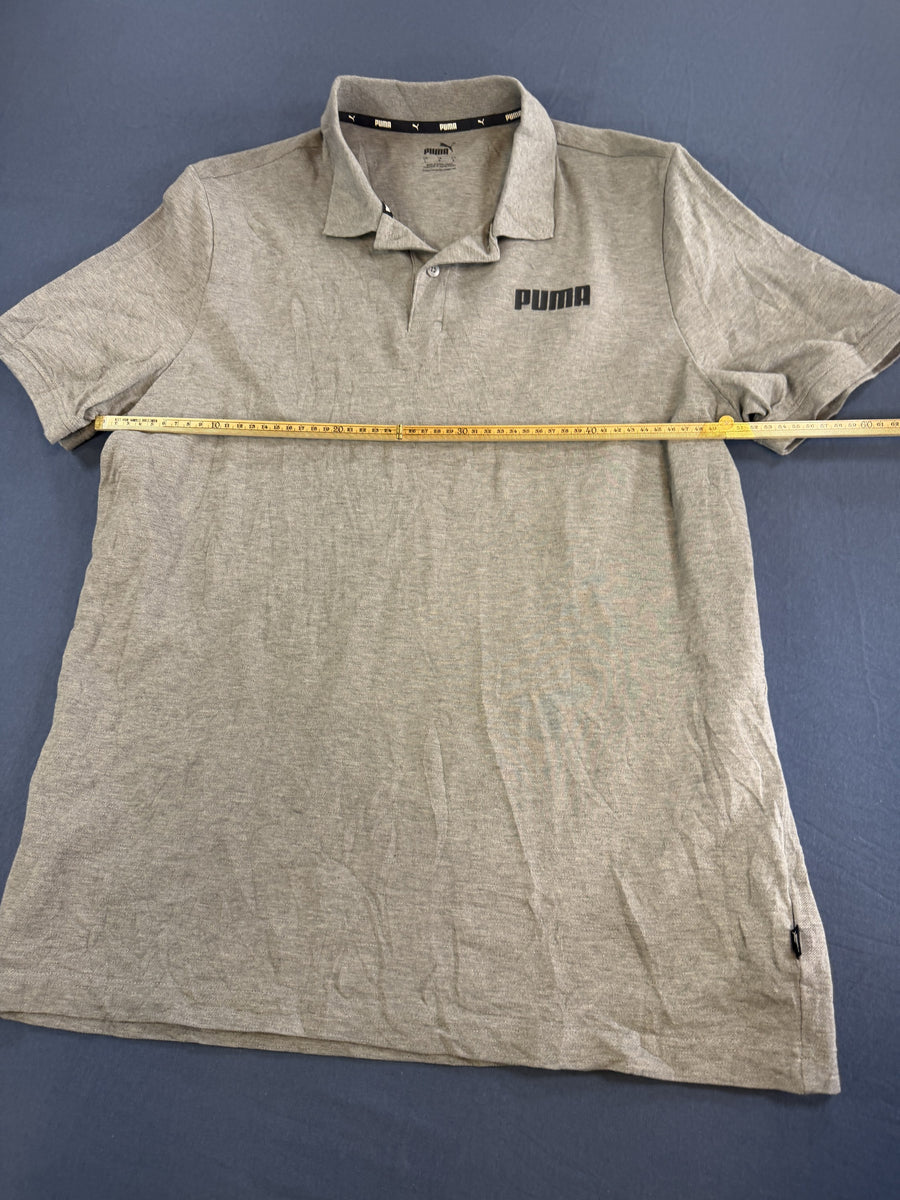 Puma polo lichtgrijs gemêleerd maat L