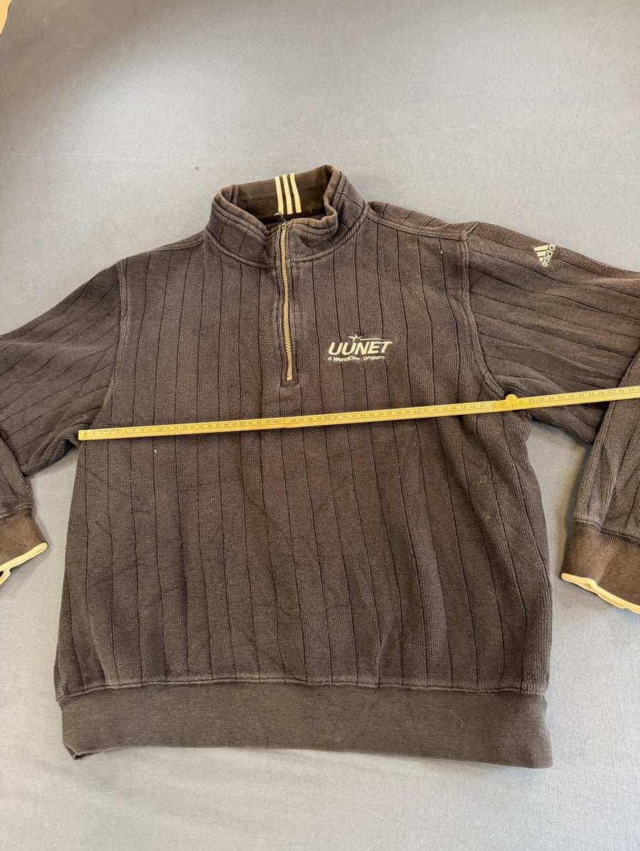 Zwarte adidas sweater met ritskraag (quarter-zip / ritstrui), maat S
