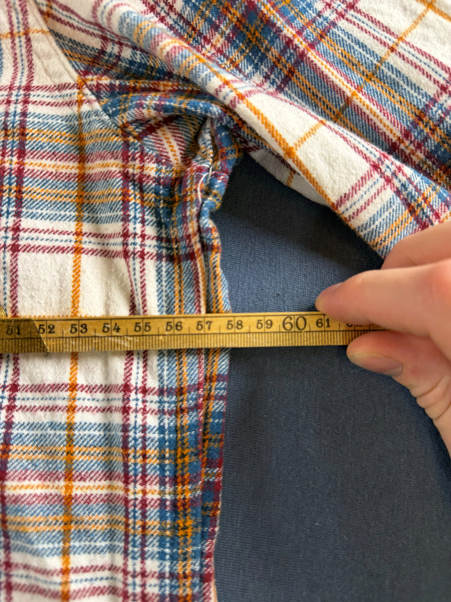Superdry blouse beige geruit heren maat XXL overhemd flanel check shirt houthakkershemd geblokt