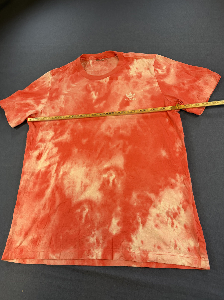 Rood adidas T-shirt met tie-dye print (shirt / tee), heren maat L