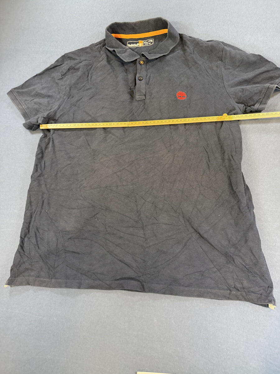 Blauwe polo met oranje kraagaccent (poloshirt) van Timberland, maat XL