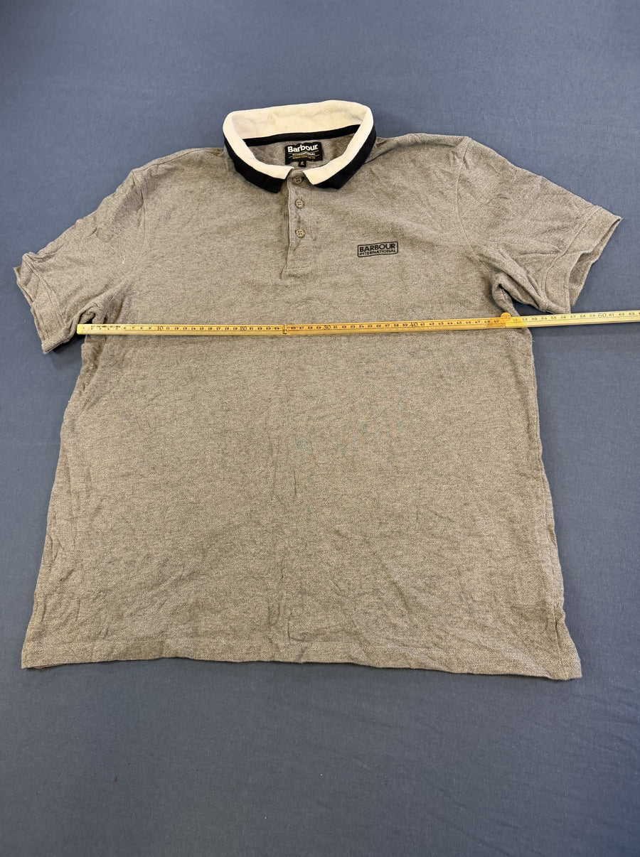 Barbour International motorshirt in grijs (poloshirt/rugbypolo), maat XL